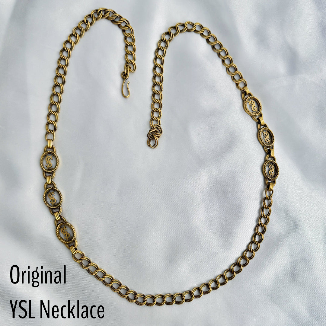 Gold Logo Bracelet with Antique Finish