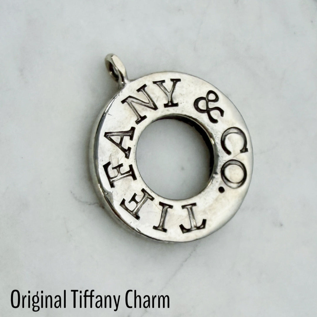 Silver Round Donut Logo Necklace