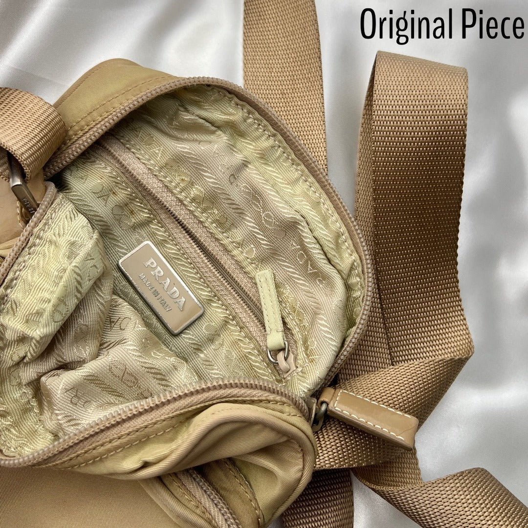 Beige & Silver Rectangular Logo Bracelet