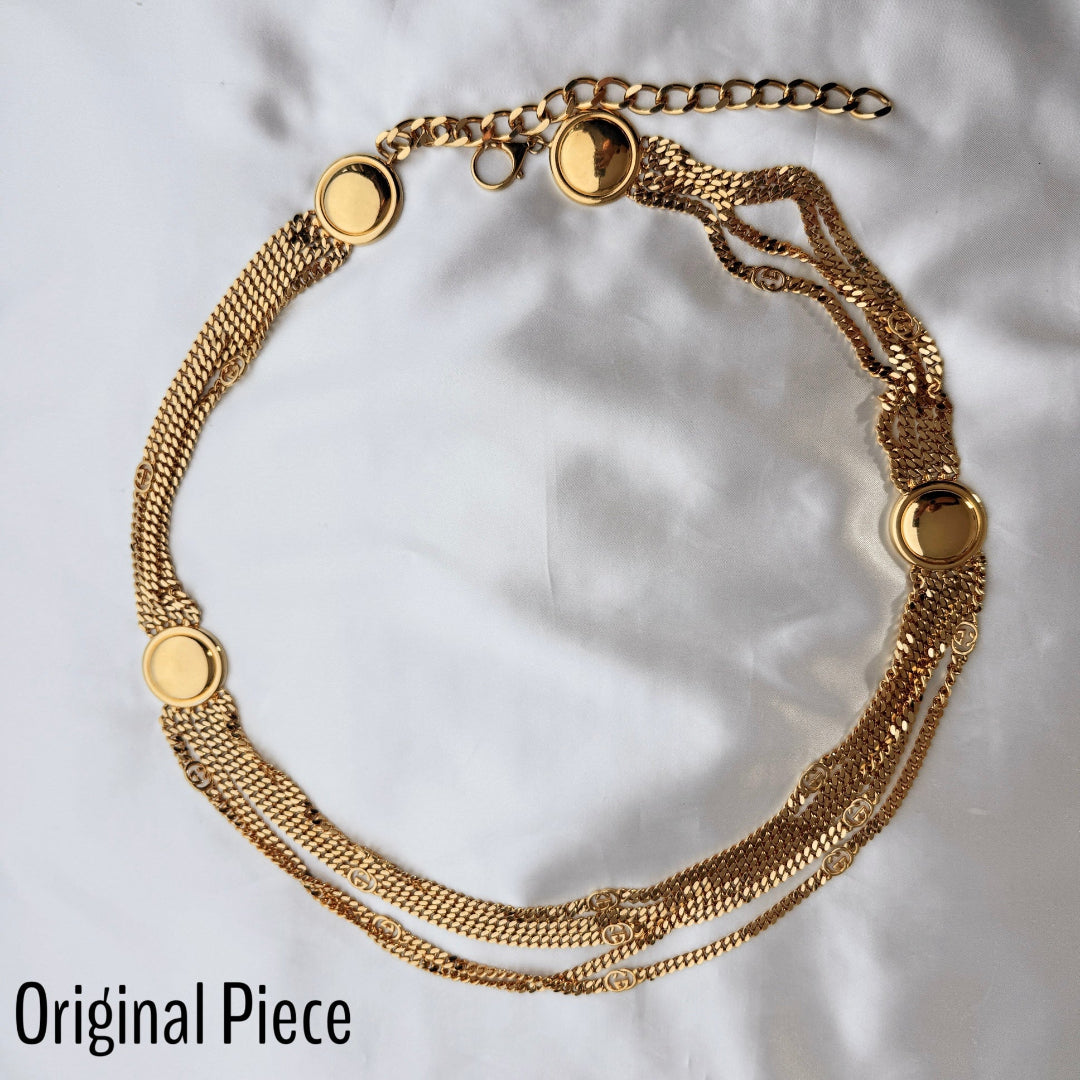 Small Gold Logo Cuban Bracelet
