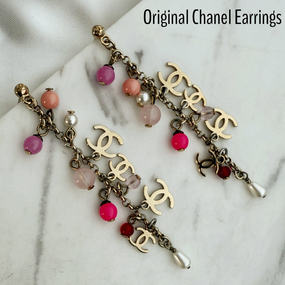 Pearl Choker with Mini Light Gold Logo Necklace