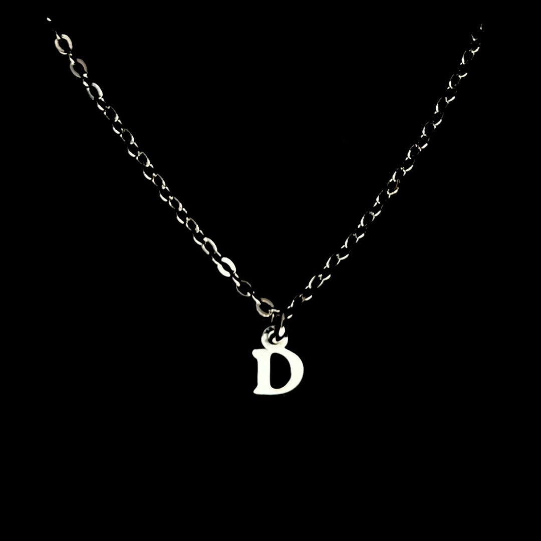 Mini Silver D Necklace