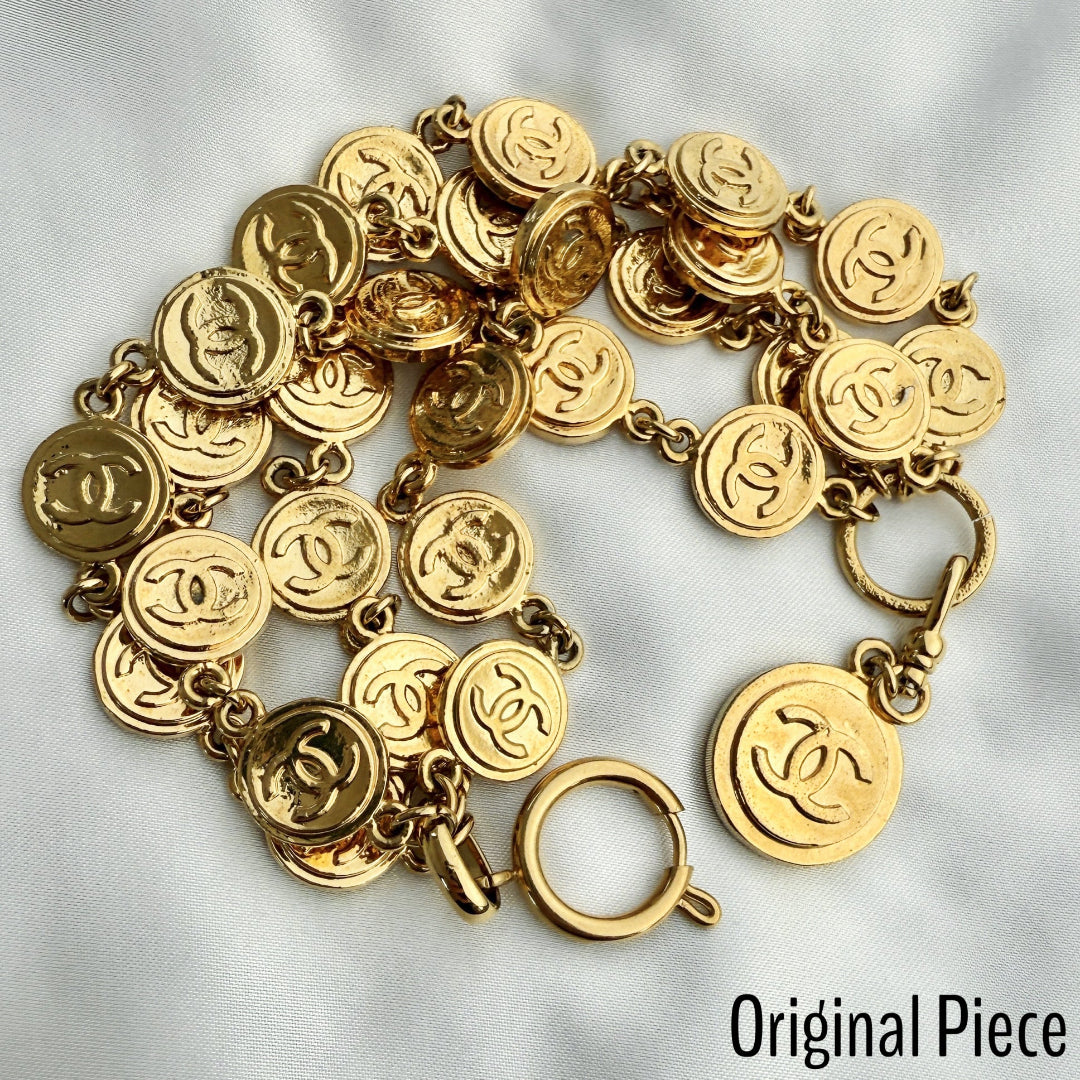 Gold Medallion Pearl Choker