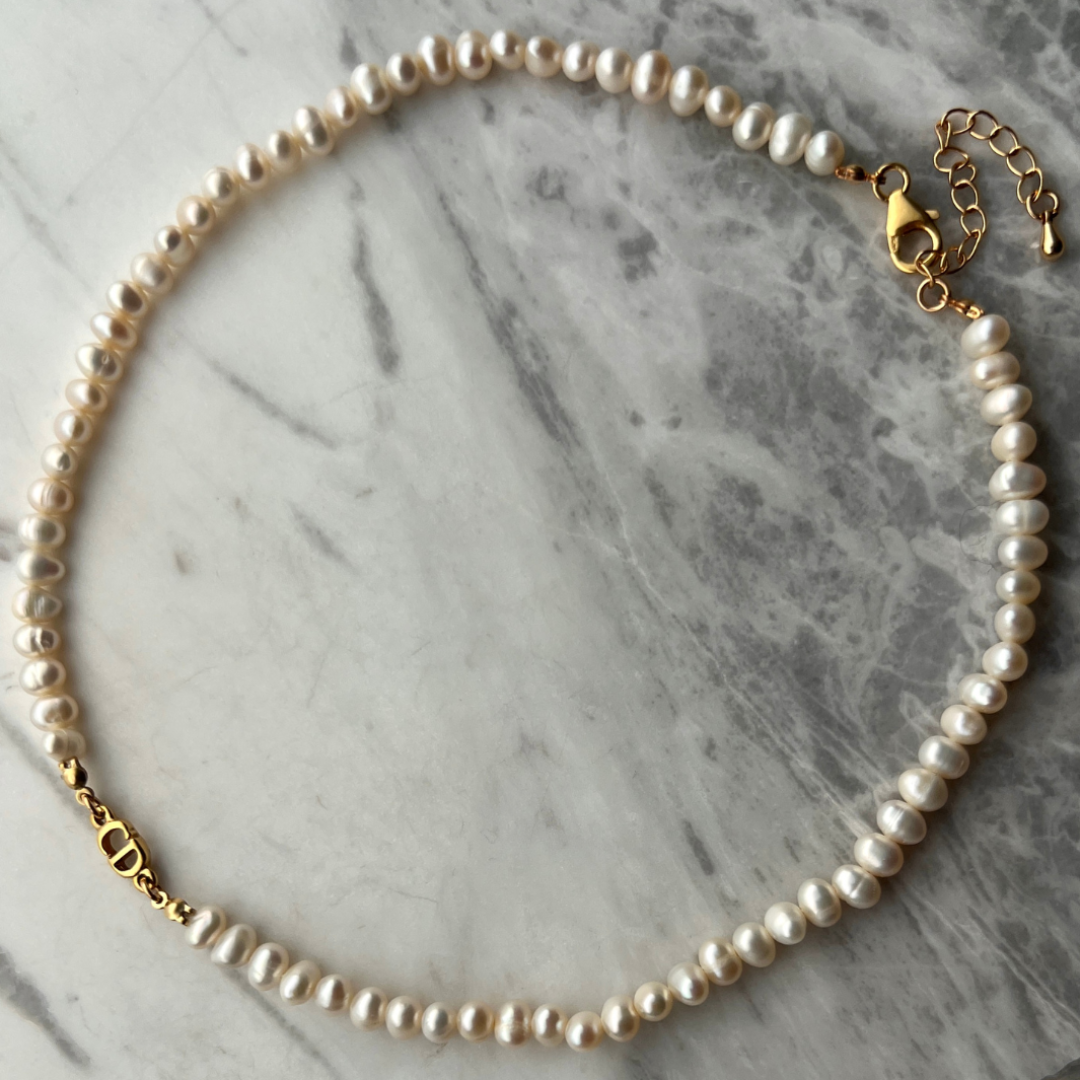 Small Gold Pearl Choker