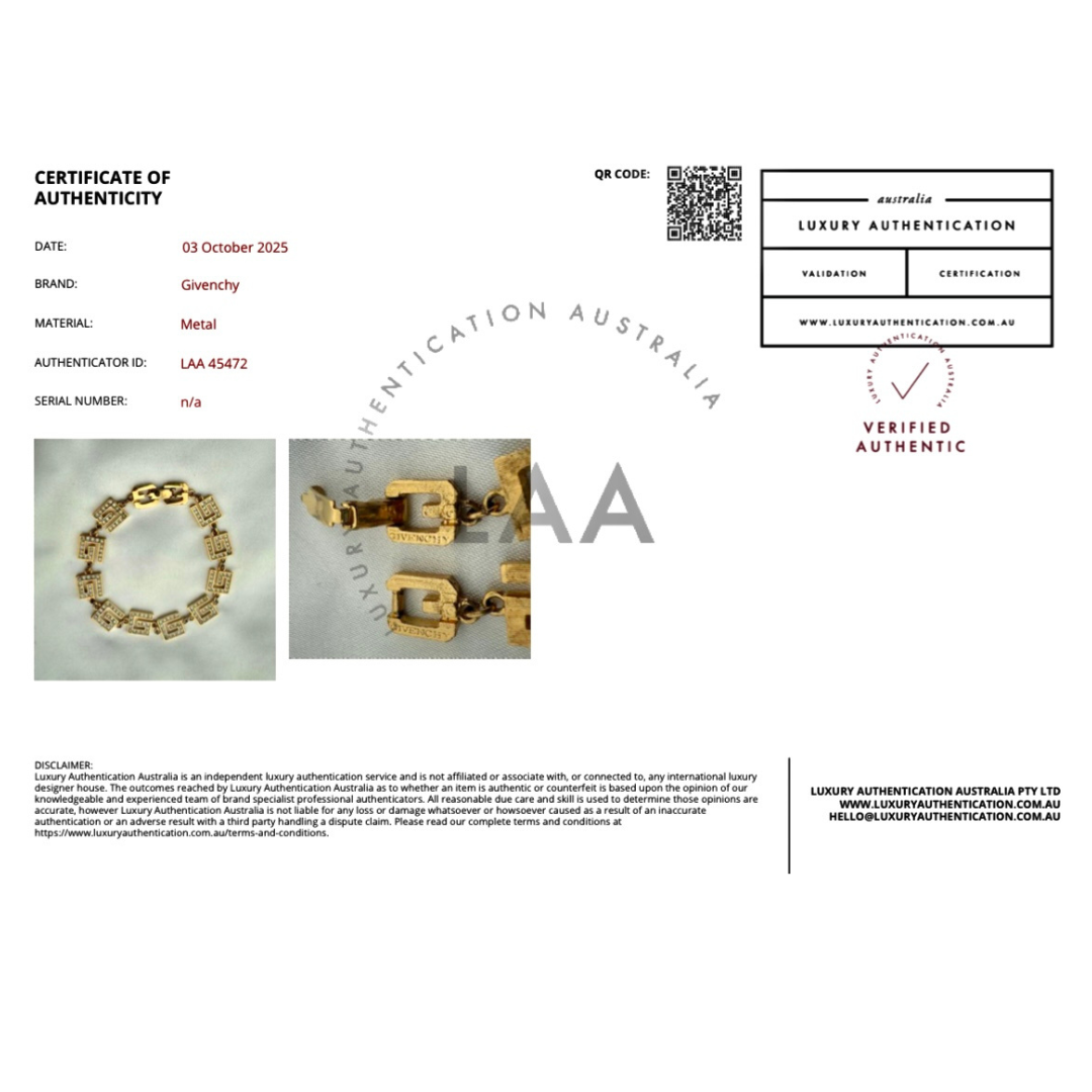 Gold Rhinestone Logo Bracelet