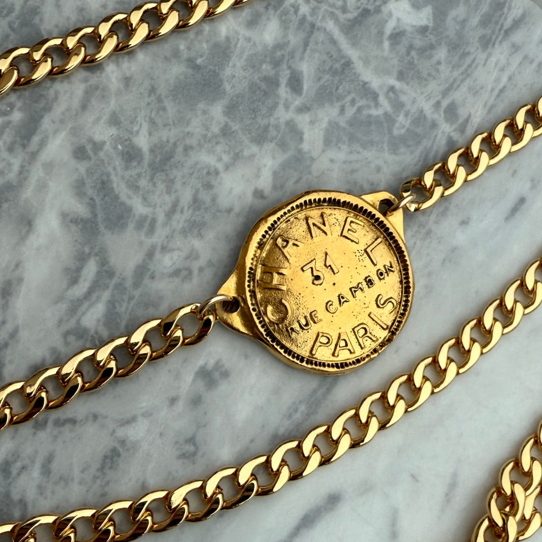 31 Rue Cambon Paris Medallion Link Belt/Necklace