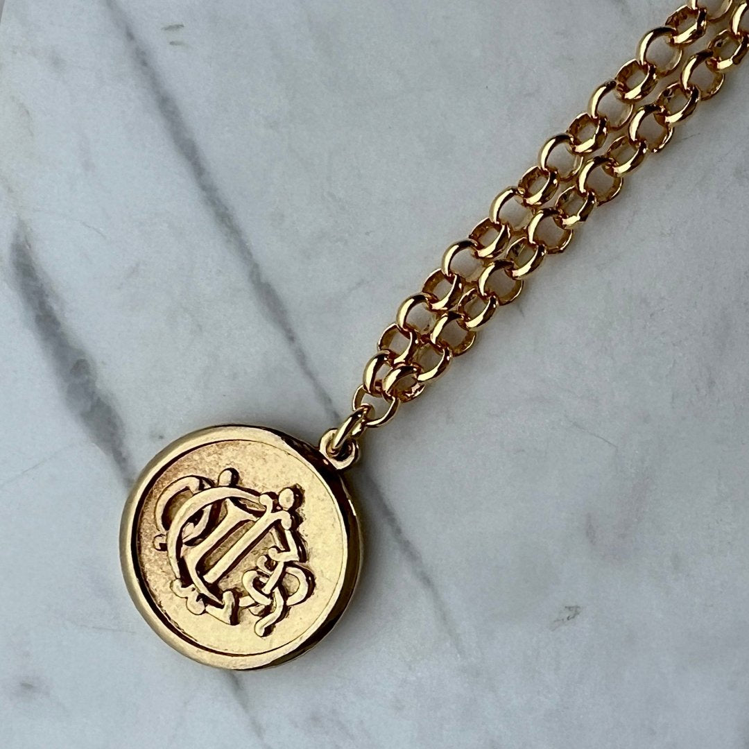 Gold Round Medallion Necklace