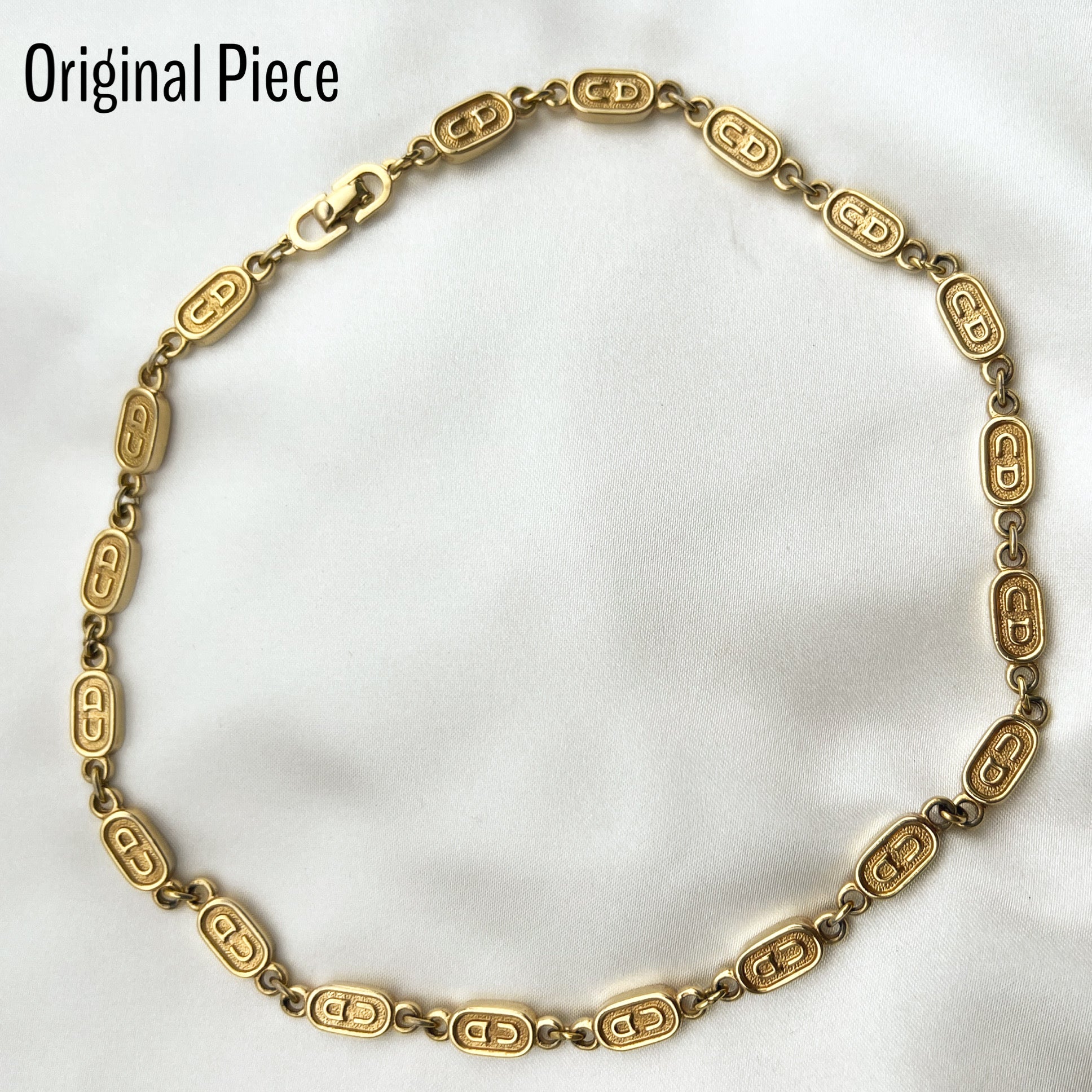 Small Gold Stamped Logo Cuban Bracelet