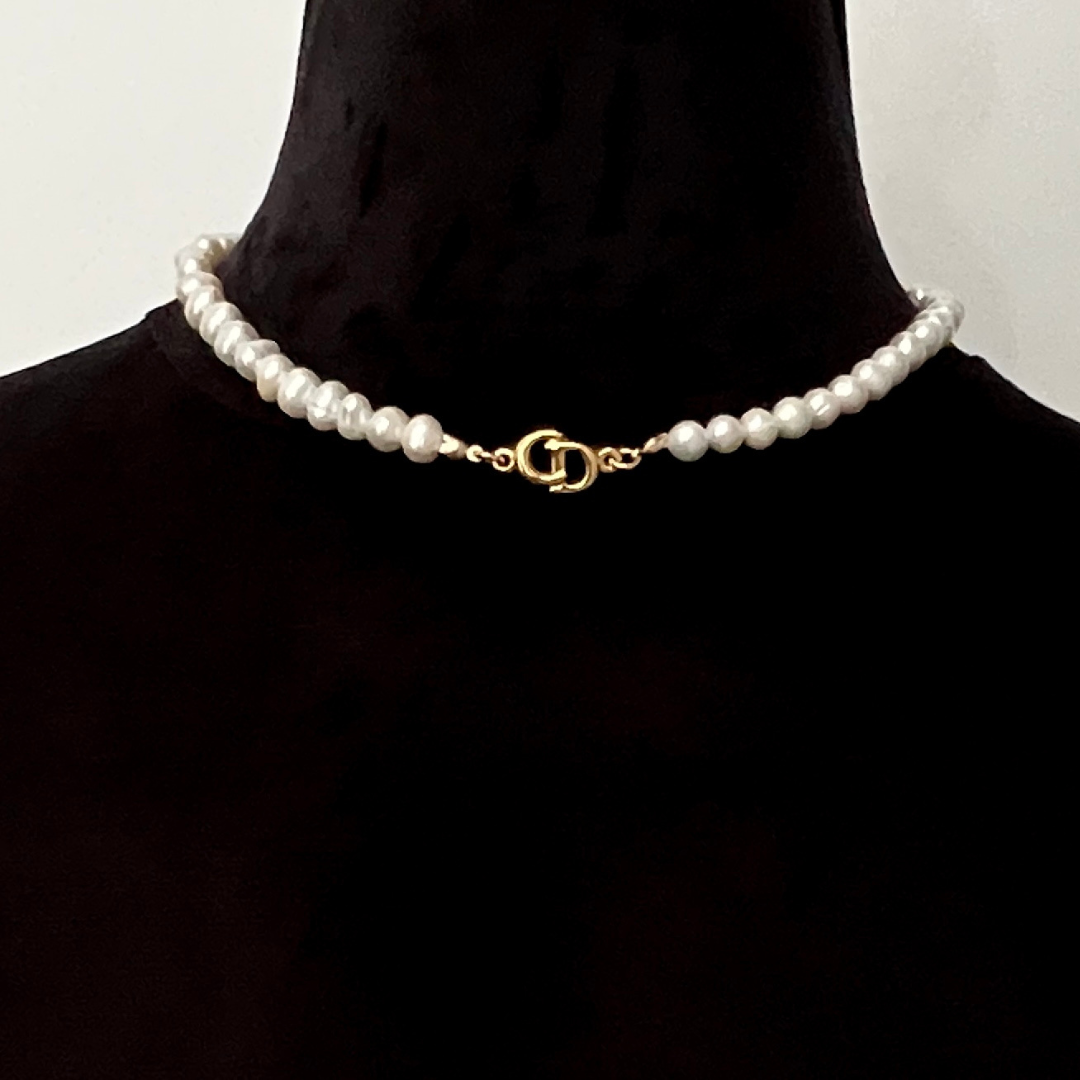 Gold Logo Pearl Choker