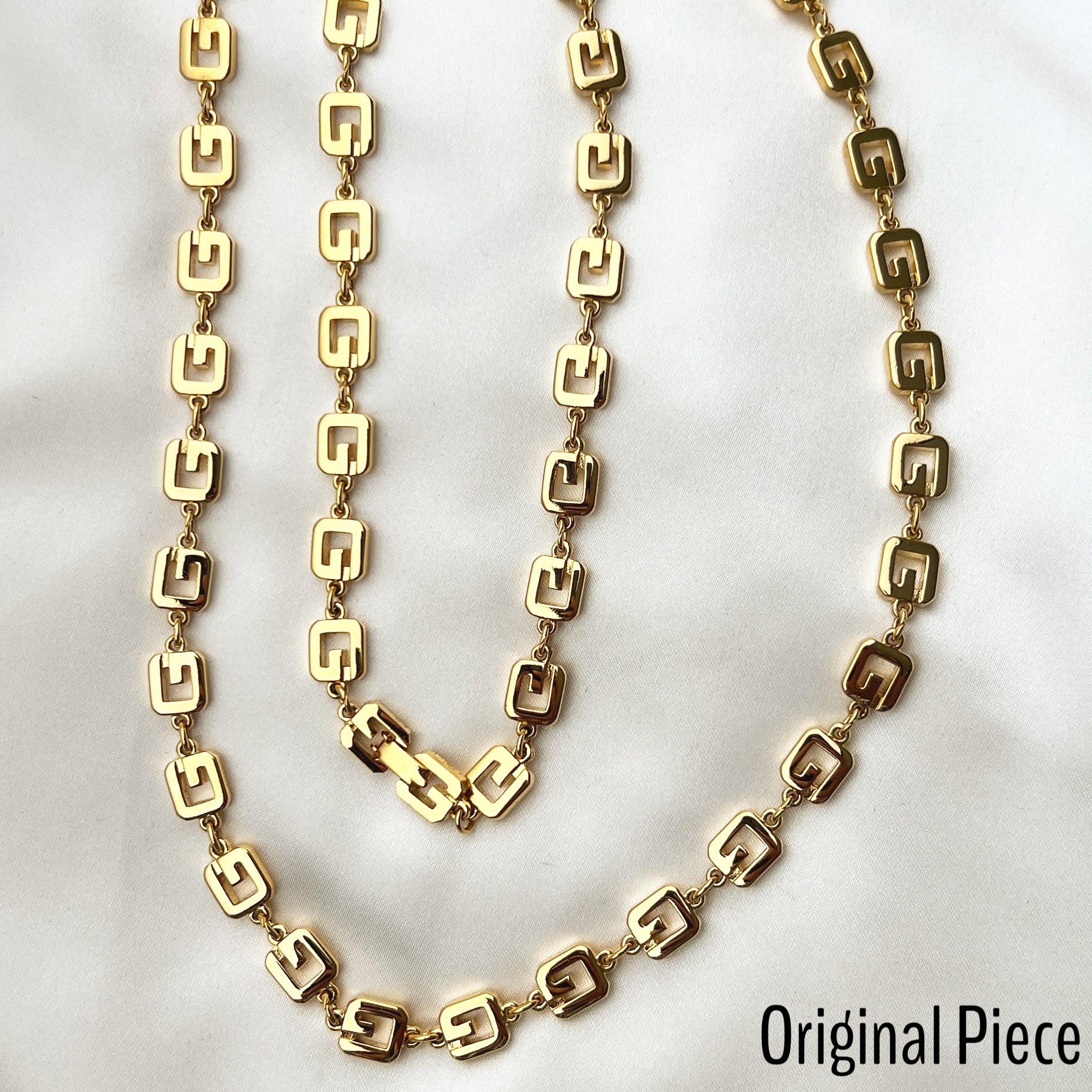 Gold Logo Earrings with Crystal Drop