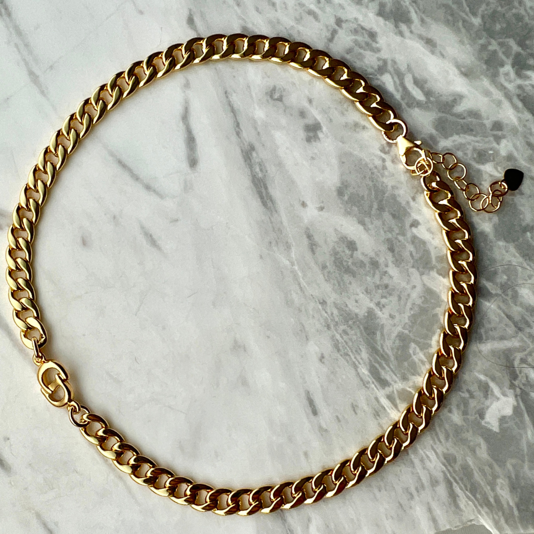 Gold Logo Cuban Choker