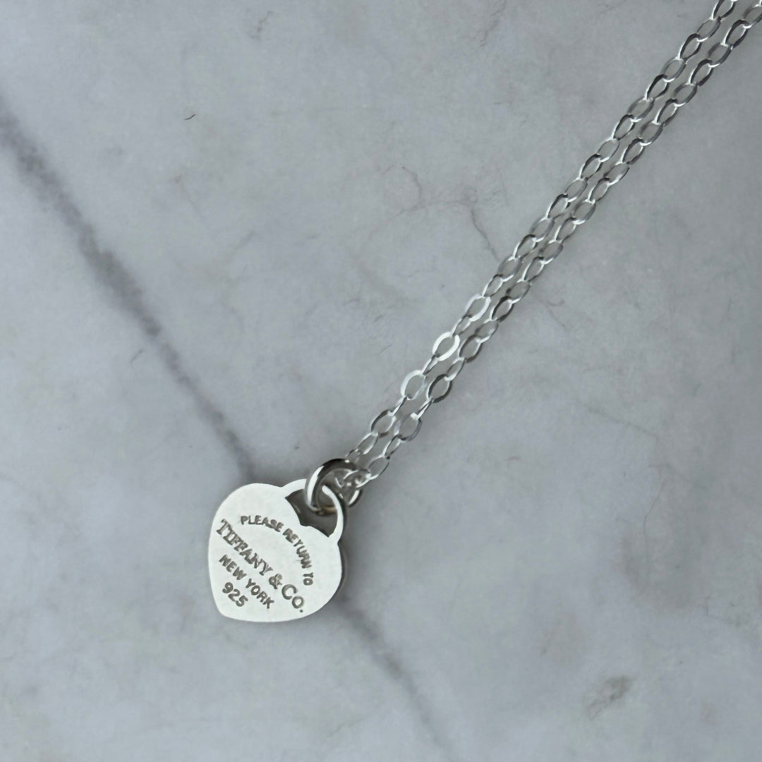Mini Silver Heart Charm Necklace