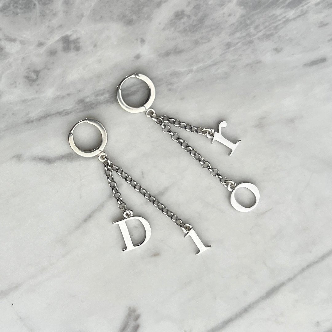 Silver Letter Earrings