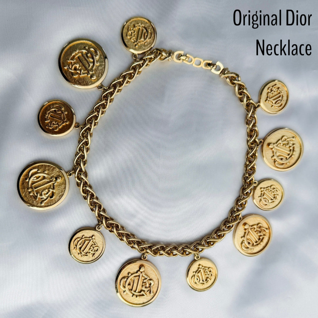 Statement Gold Round Medallion Long Necklace