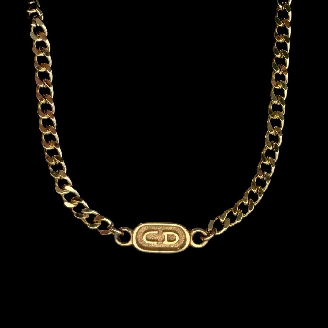 Small Gold Stamped Logo Cuban Choker