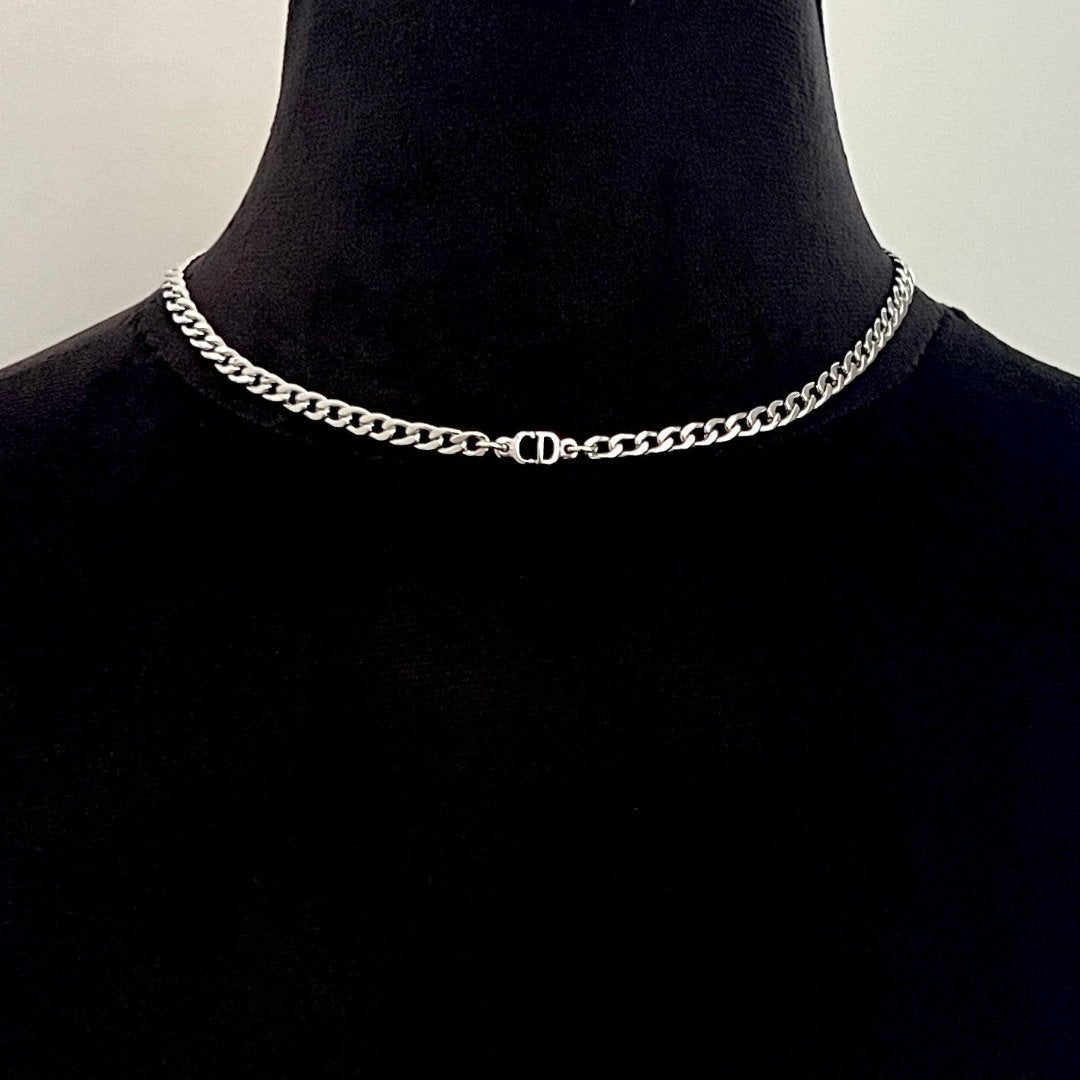 Small Silver Cuban Choker