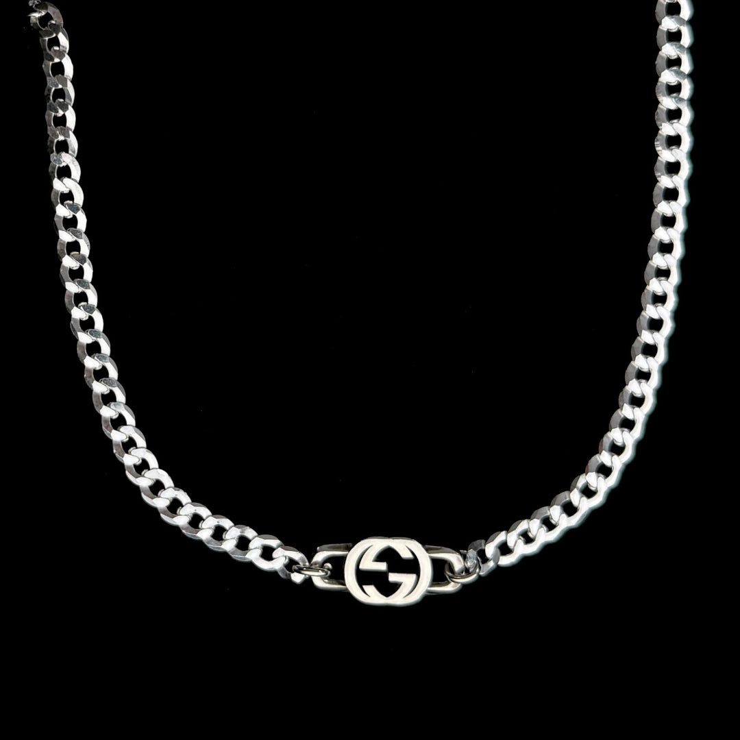 Small Sterling Silver Logo Choker
