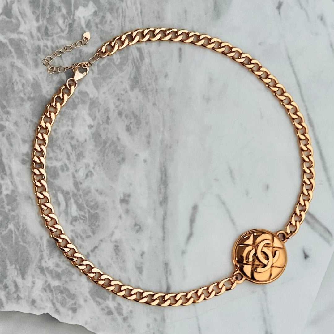 Gold Quilted Choker