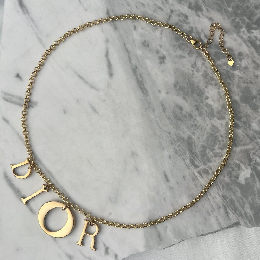 Large Gold Letter Necklace