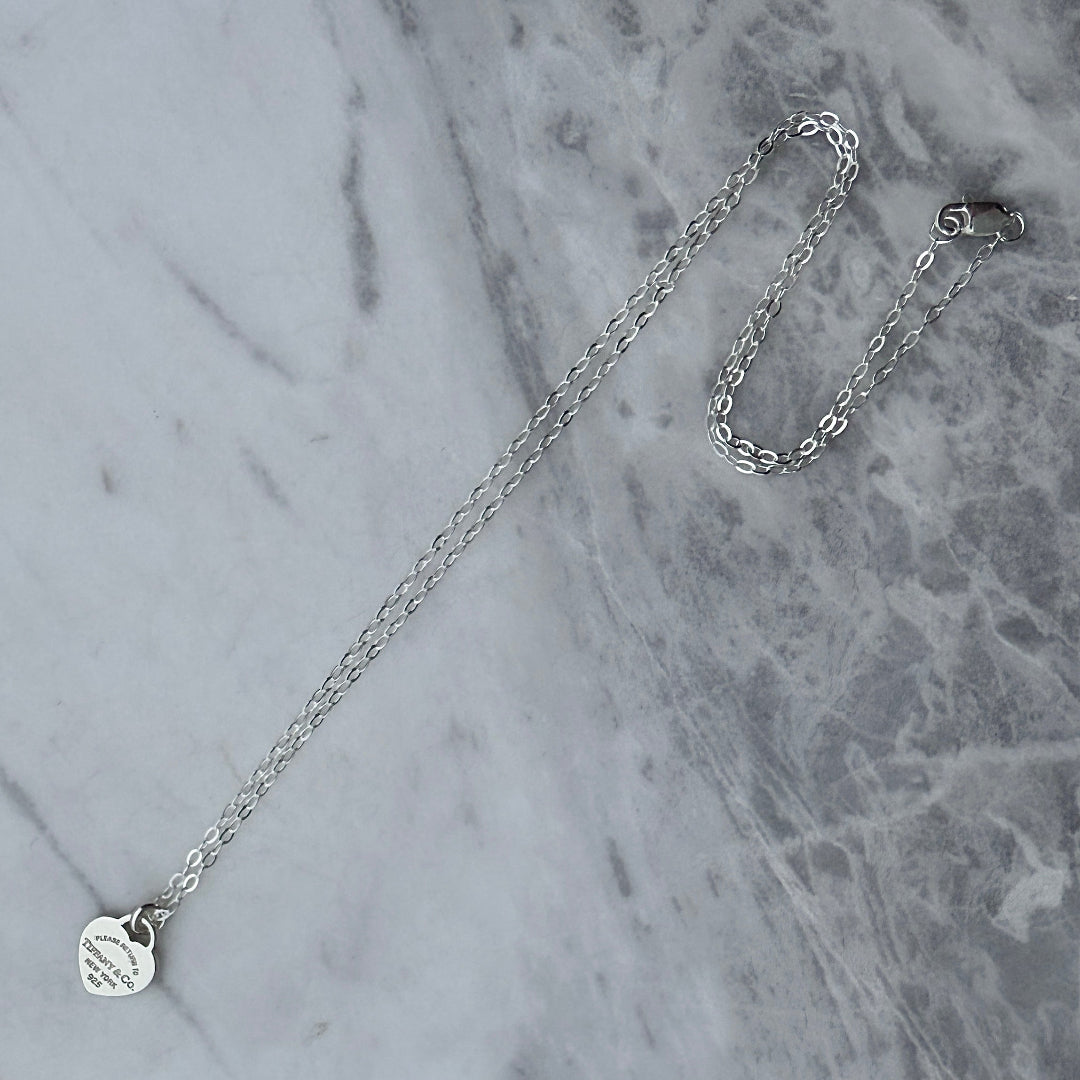 Mini Silver Heart Charm Necklace