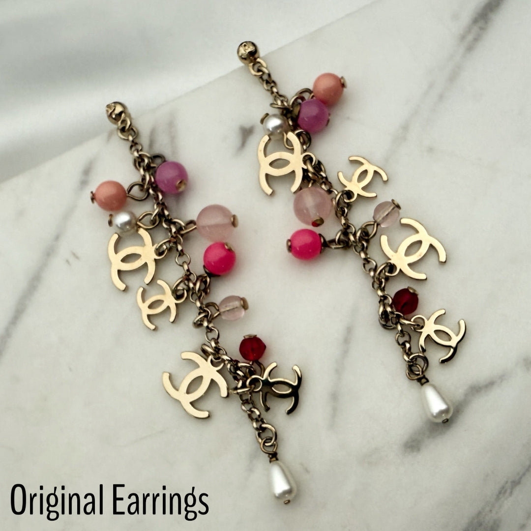 Pearl Choker with Mini Gold Logo Necklace