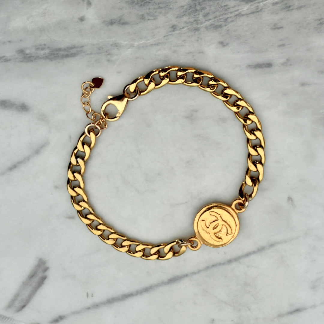 Gold Medallion Cuban Bracelet