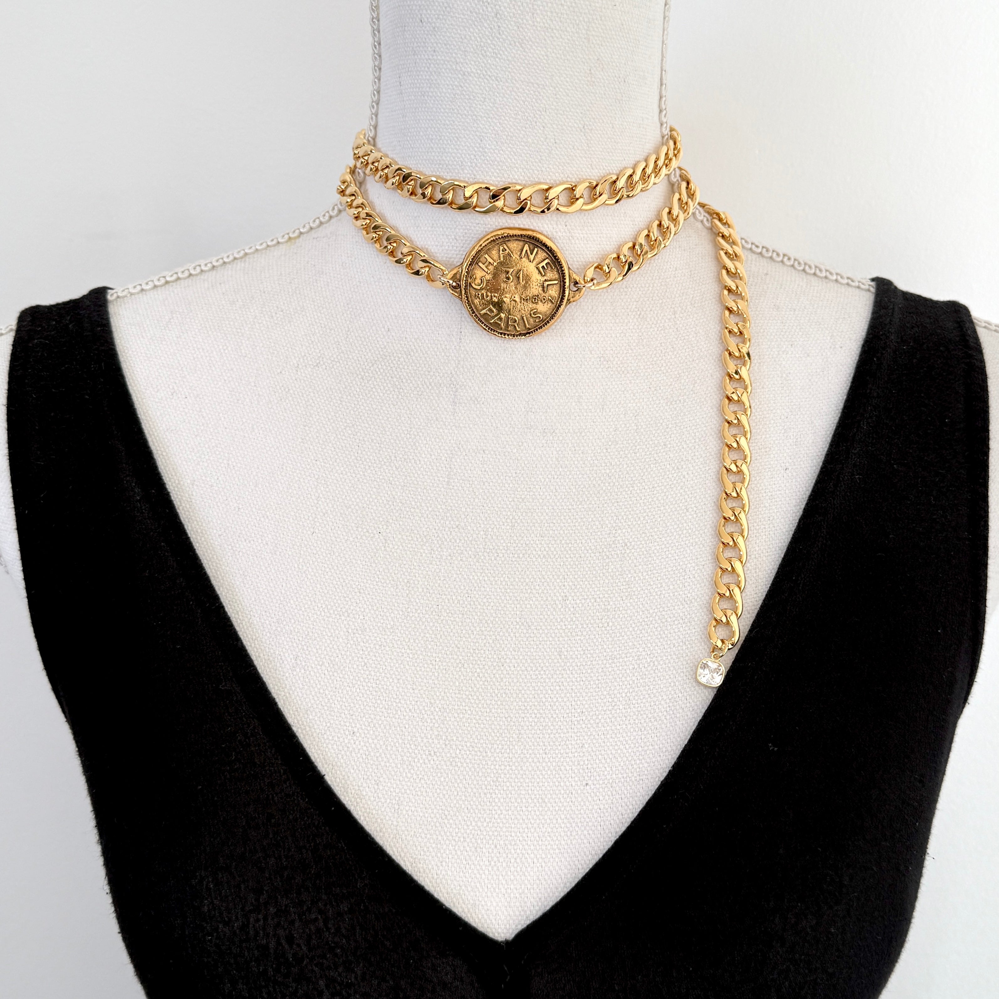 31 Rue Cambon Paris Medallion Link Belt/Necklace