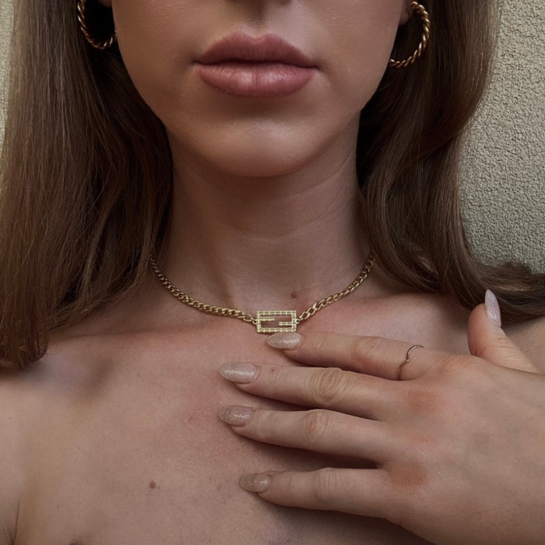 Gold Baguette Fine Cuban Choker