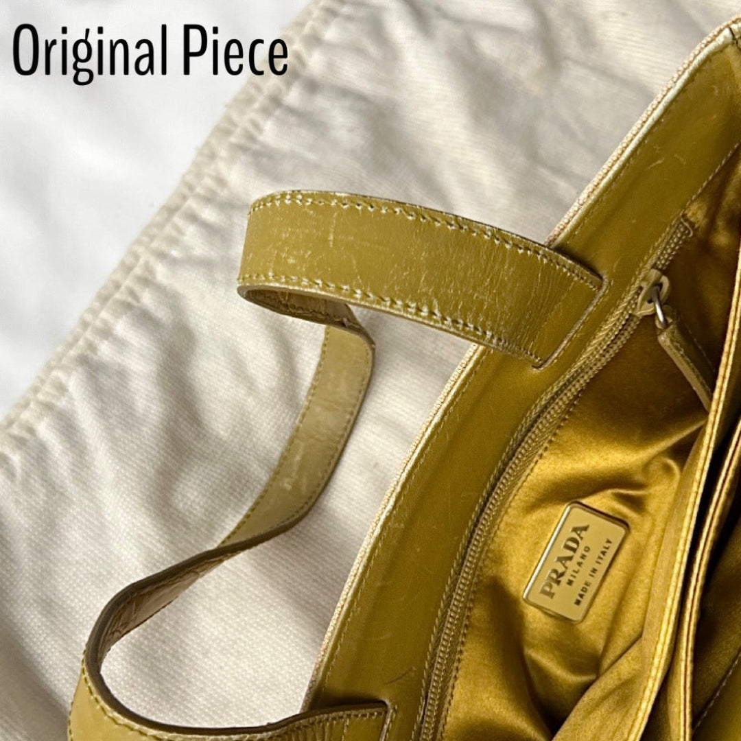 Yellow & Silver Rectangular Logo Necklace