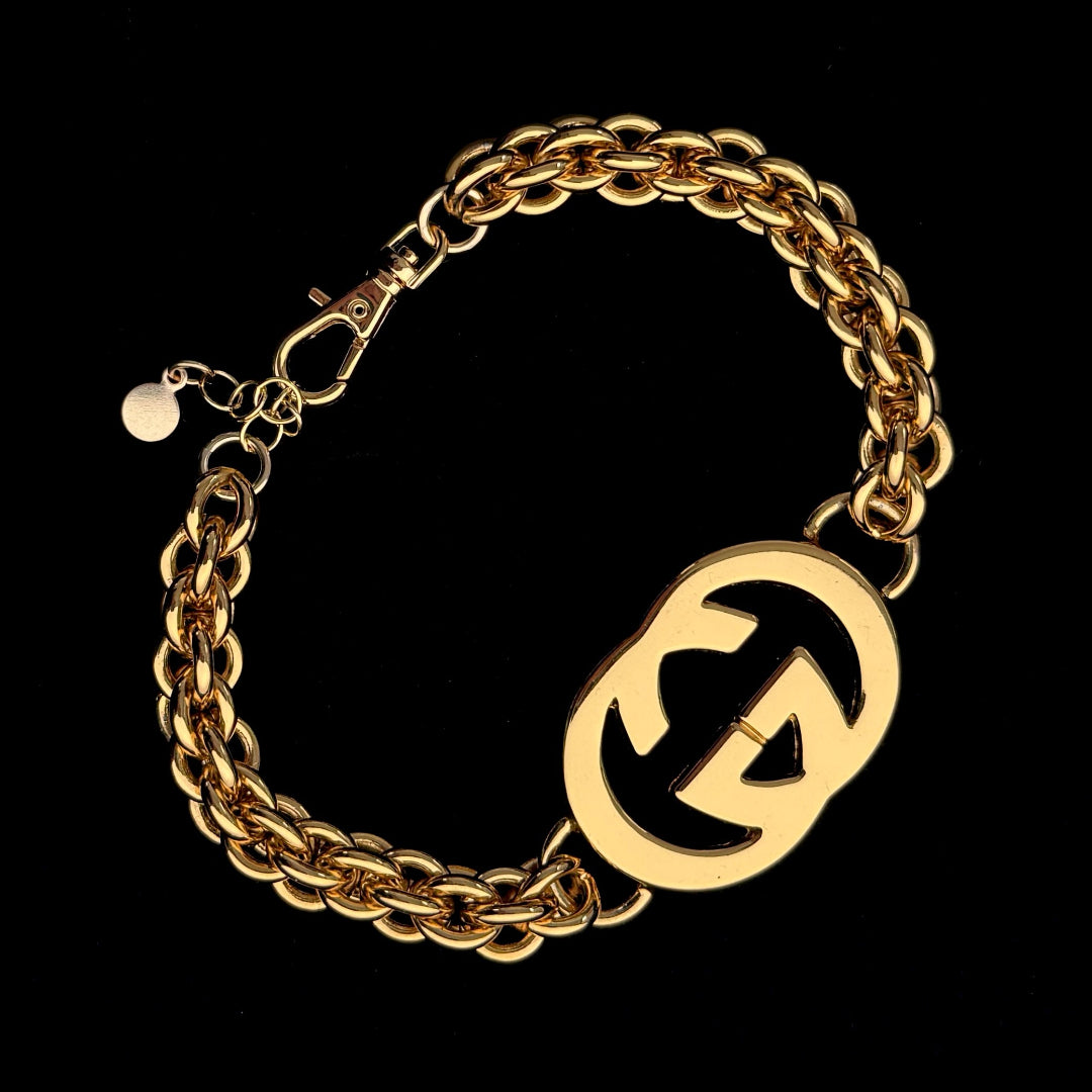 Statement Gold Logo Bracelet
