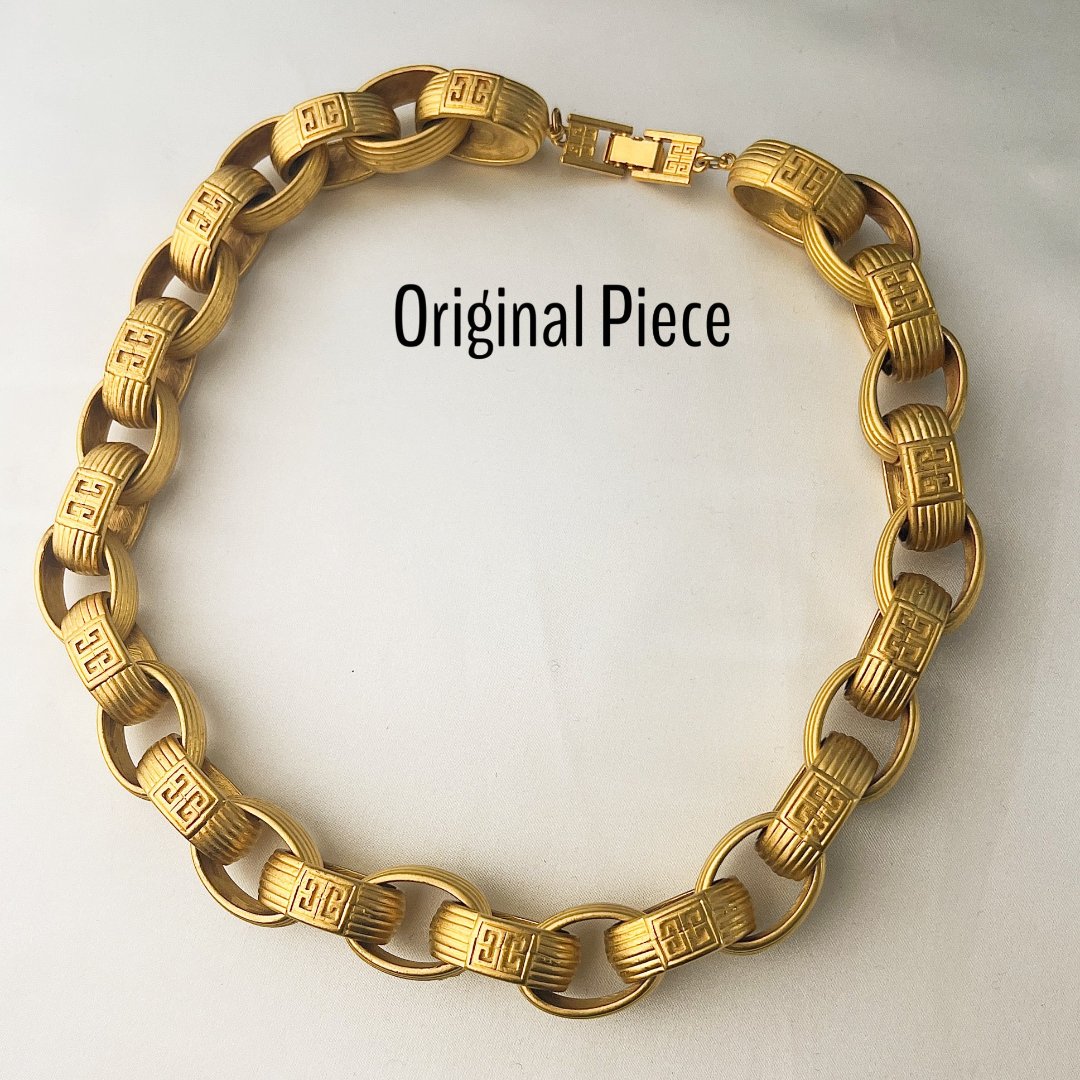 Large Gold Oval Logo Necklace