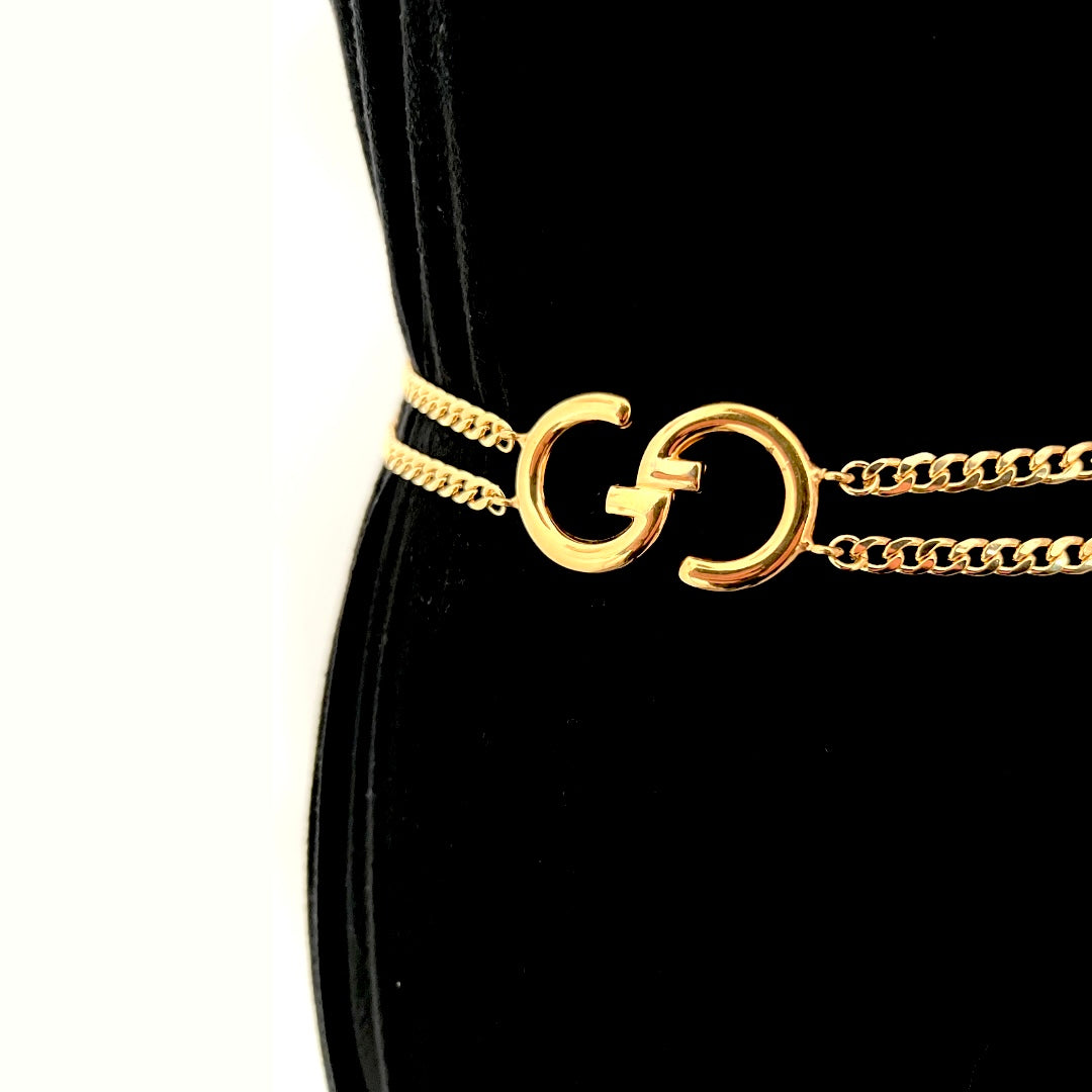Gold Double Logo Belt