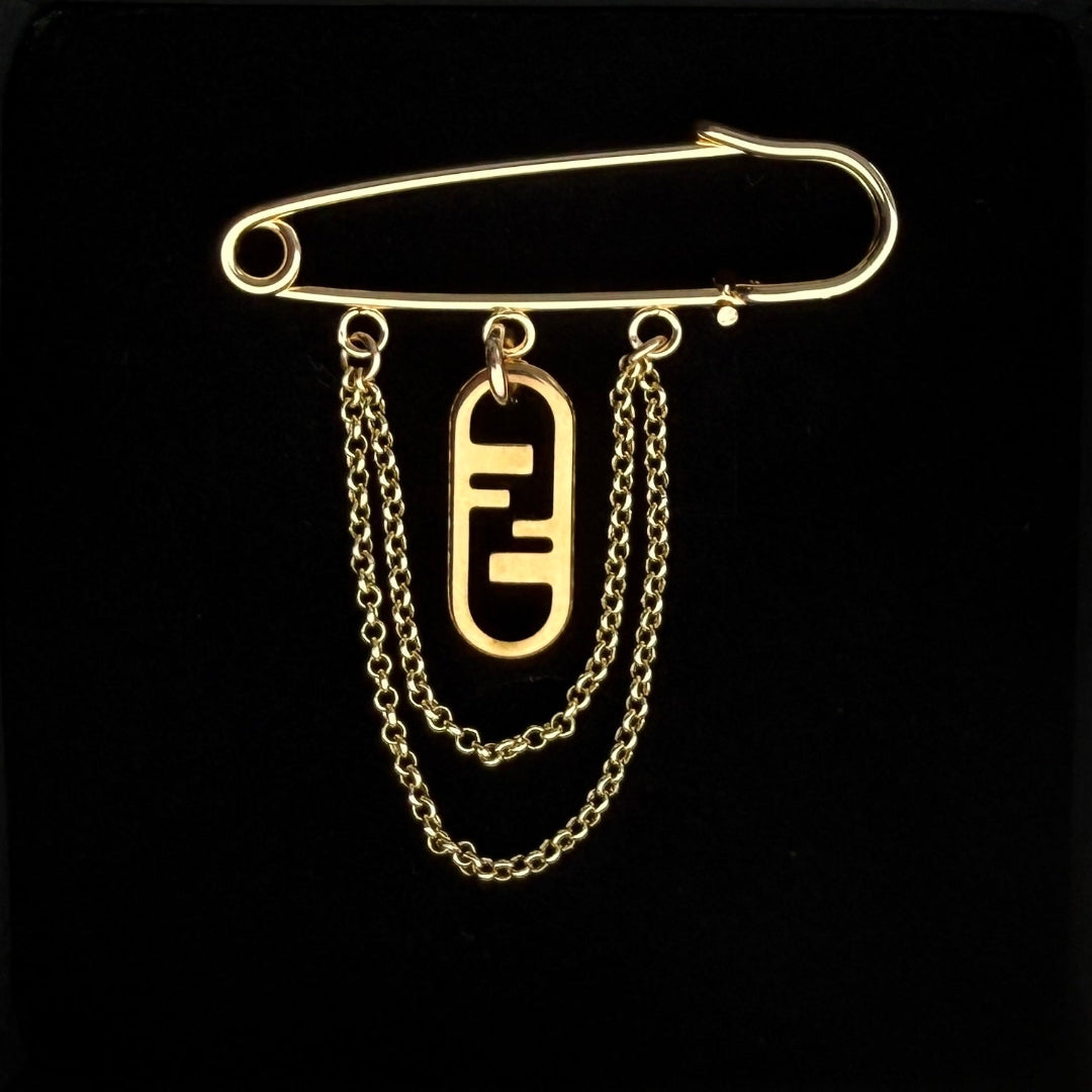 Gold Logo Brooch