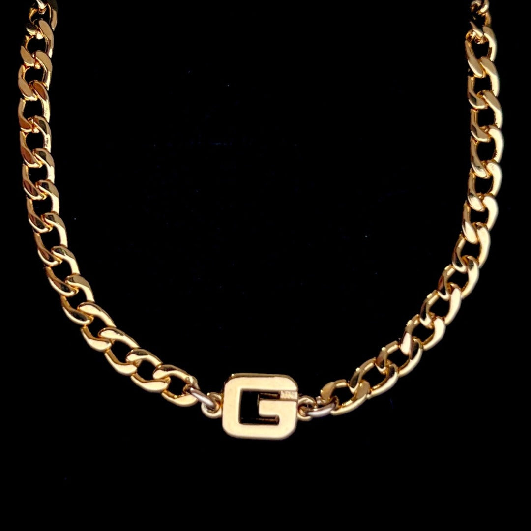 Gold Logo Cuban Choker