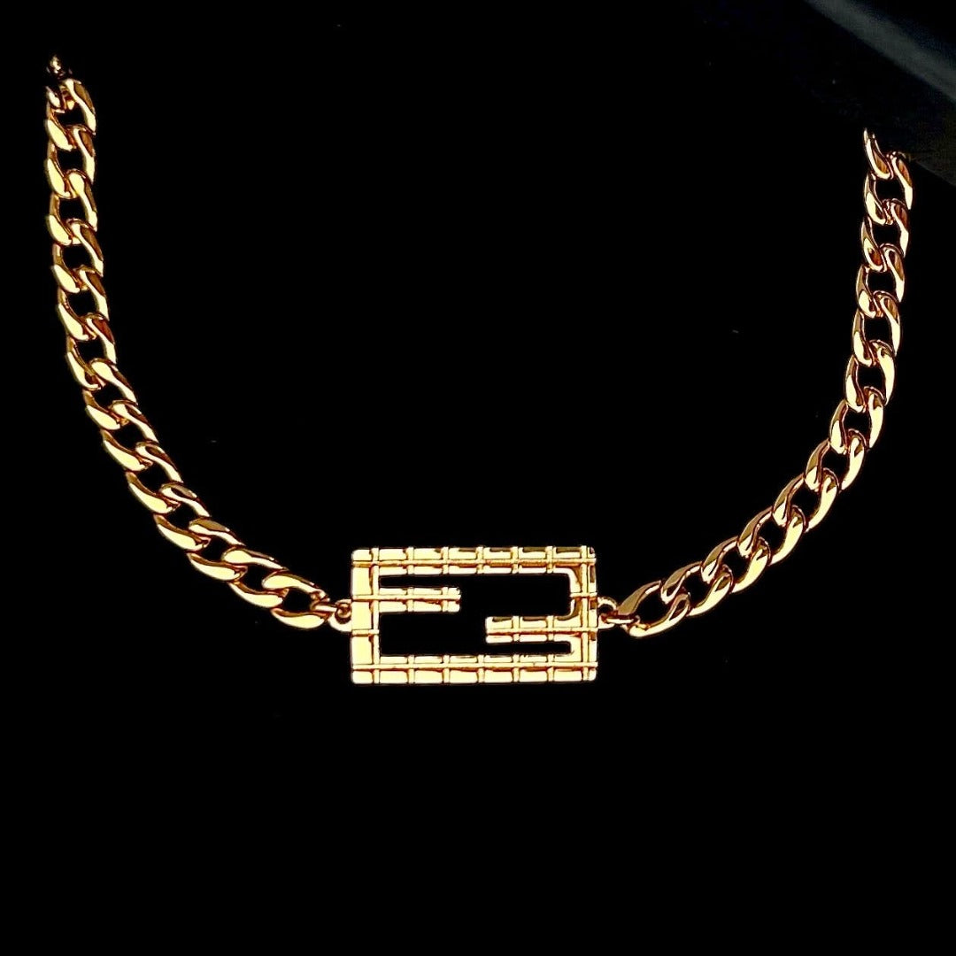 Gold Baguette Fine Cuban Choker