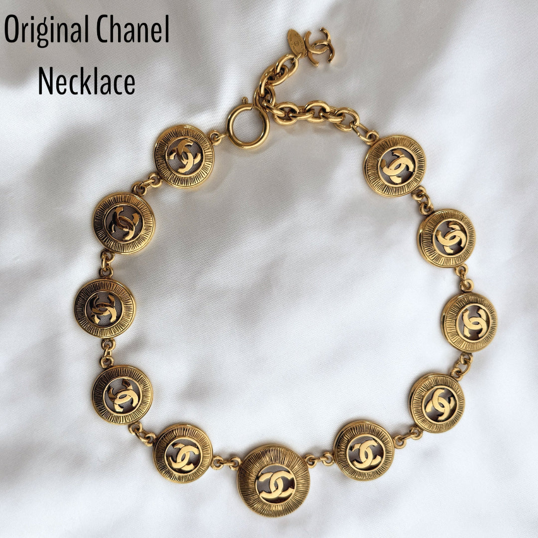 Gold Cut Out Logo Necklace