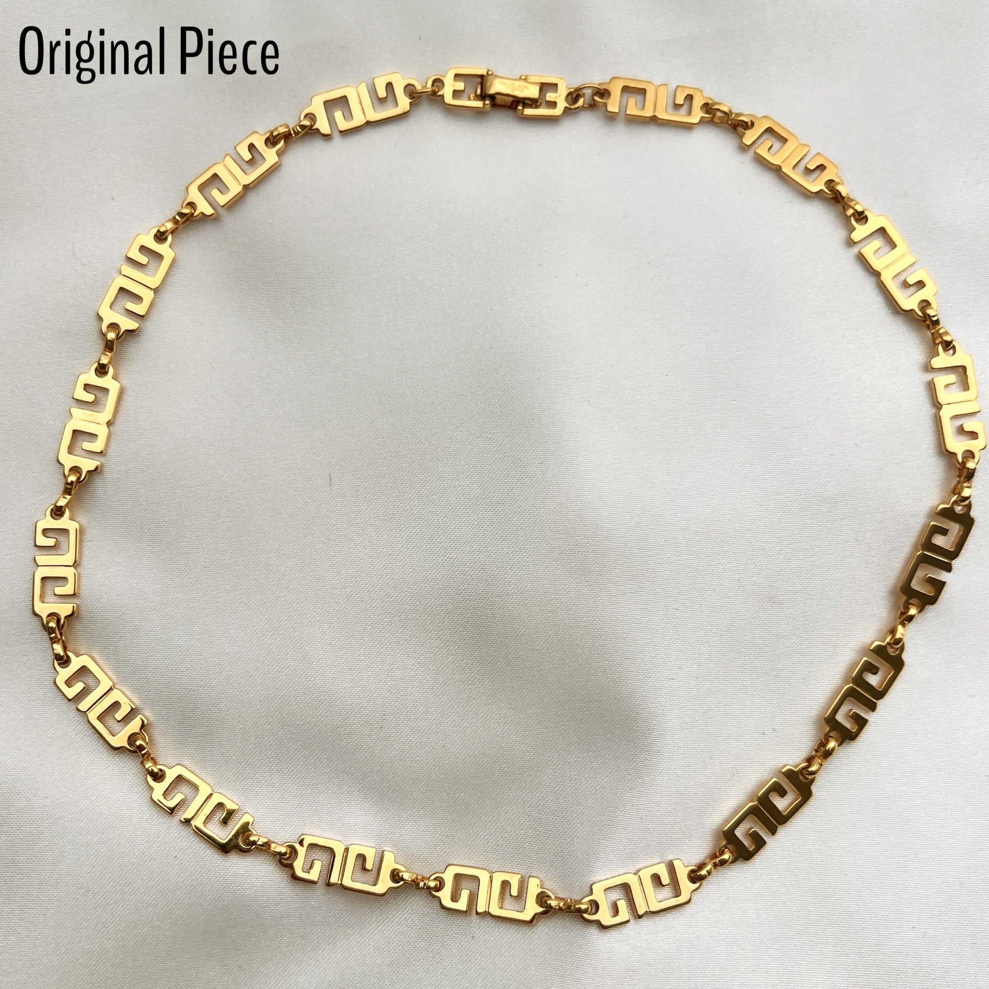 Logo Necklace with Crystal Drop