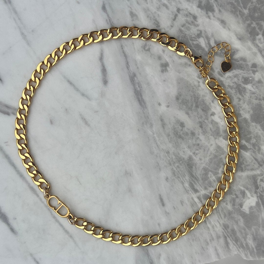 Gold Logo Cuban Choker