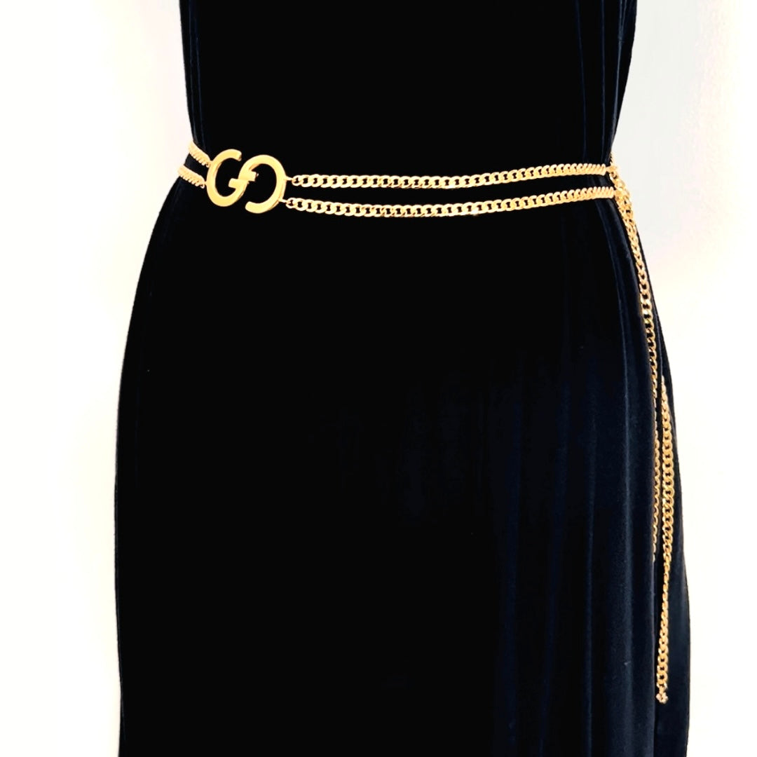 Gold Double Logo Belt