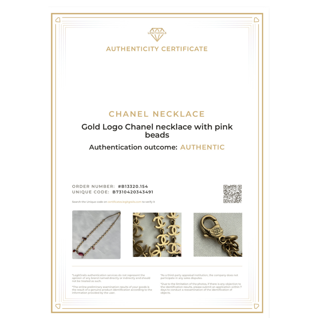 Small Light Gold Logo Pearl Choker