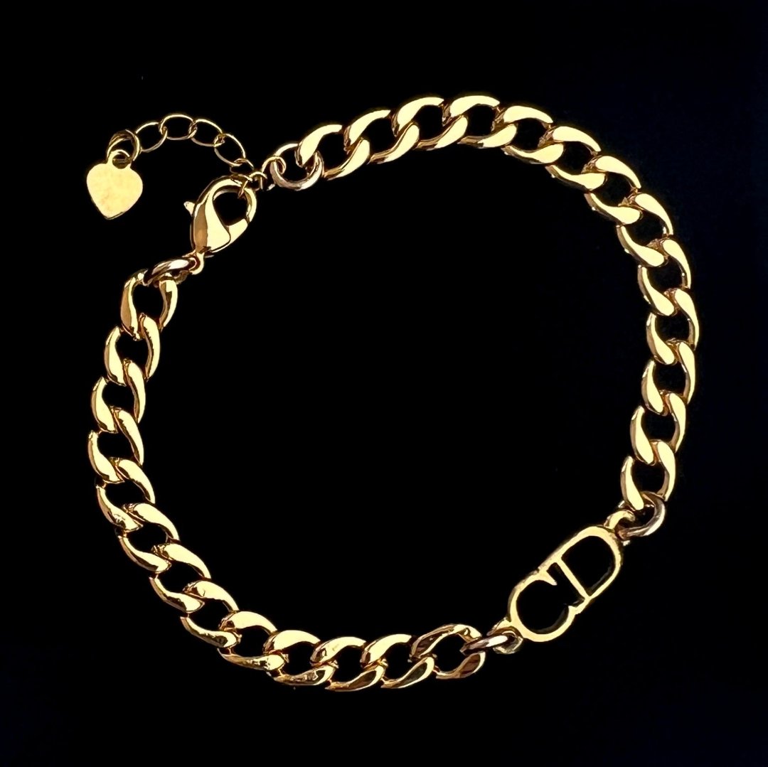 Gold Logo Cuban Bracelet