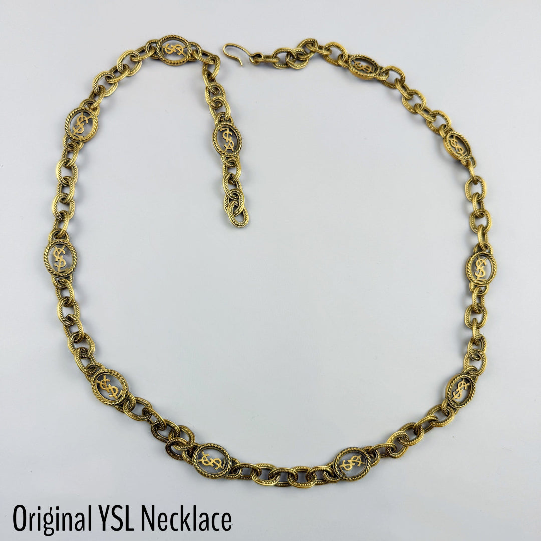 Gold Logo Bracelet with Antique Finish