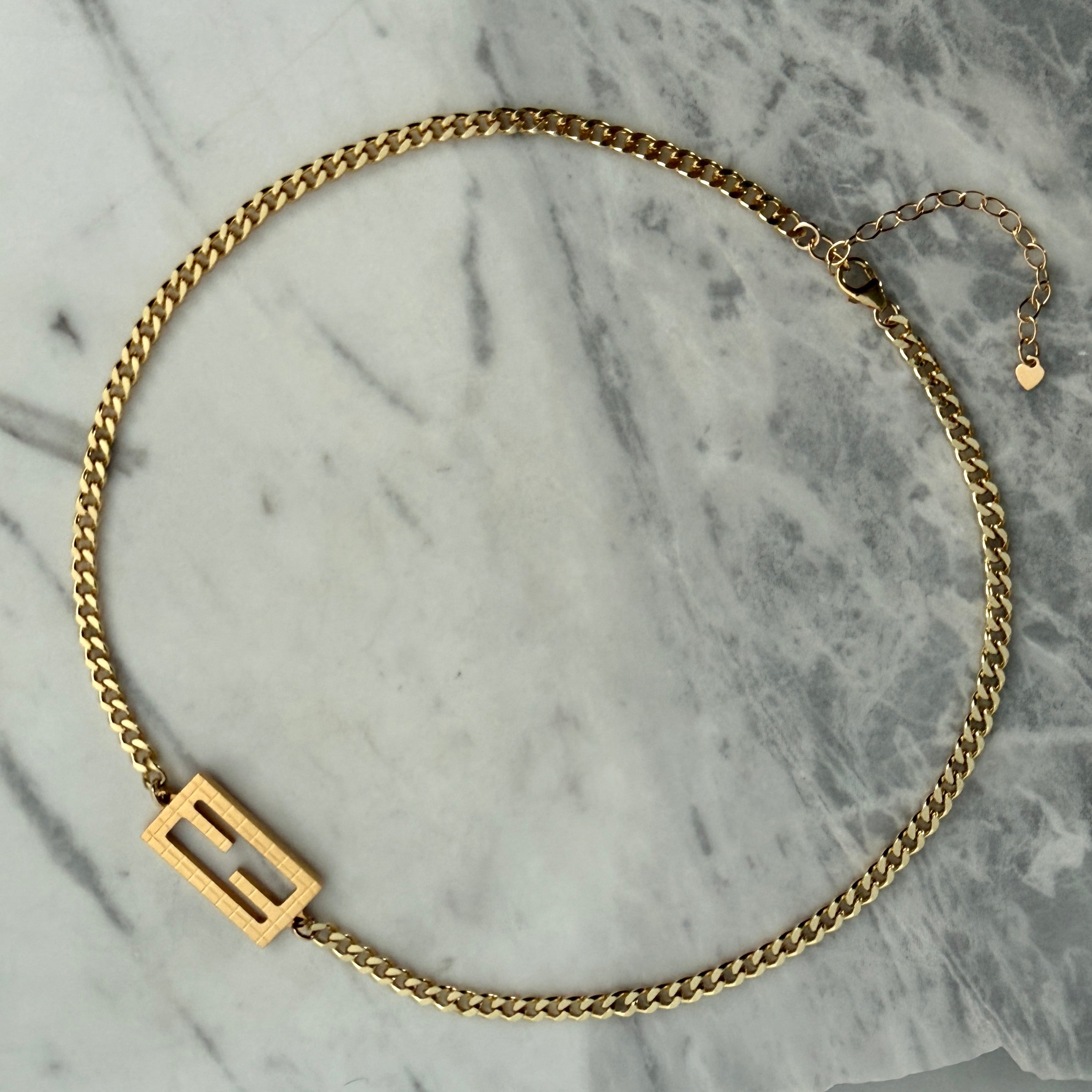 Gold Baguette Fine Cuban Choker