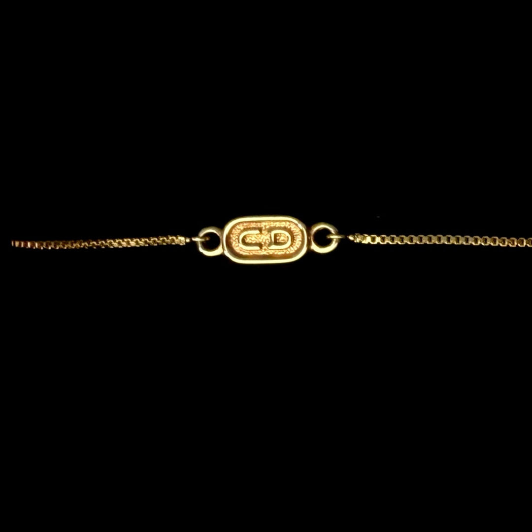 Small Gold Stamped Logo Box-Chain Bracelet