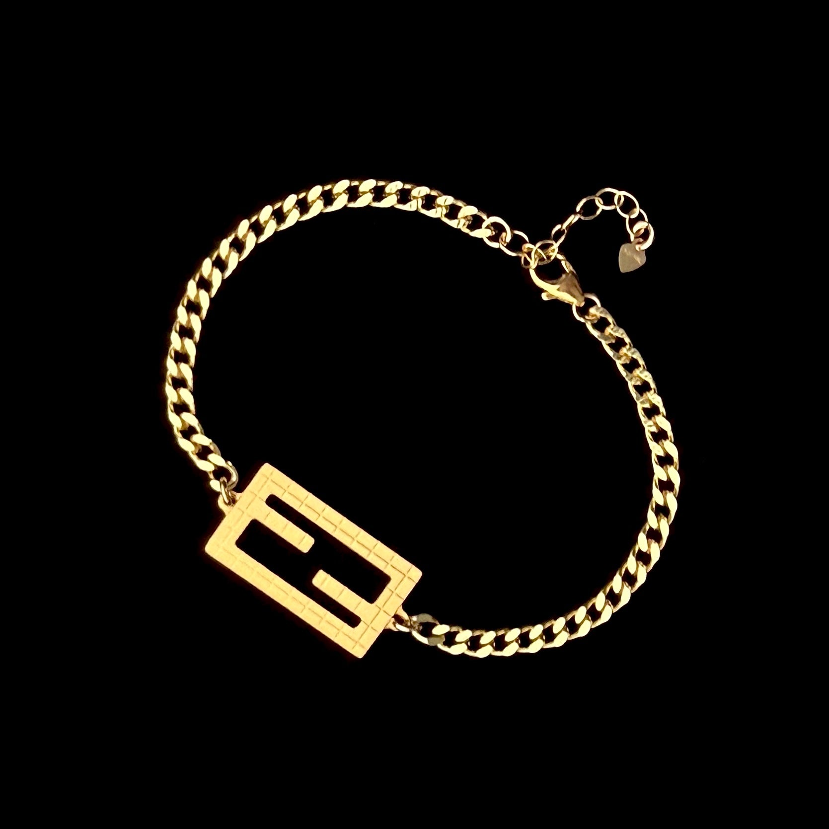 Gold Baguette Fine Cuban Bracelet