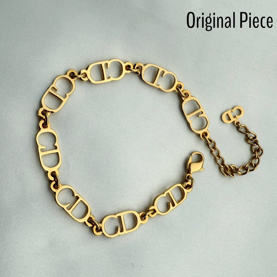 Gold Logo Cuban Bracelet