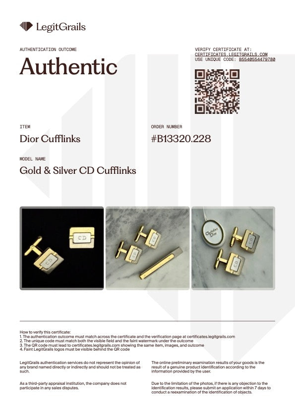 Square Gold Logo Cufflinks