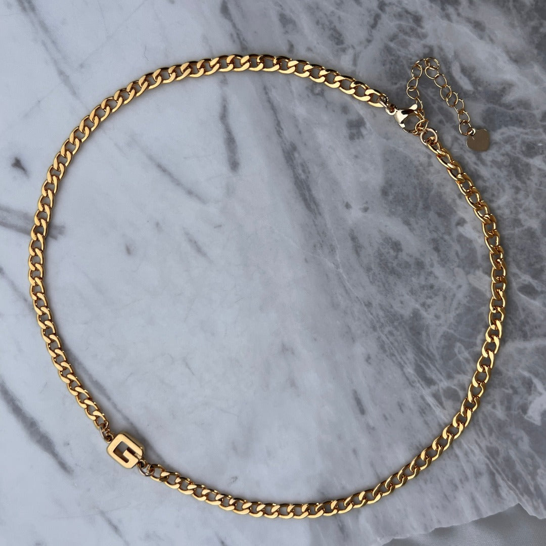 Gold Logo Cuban Choker