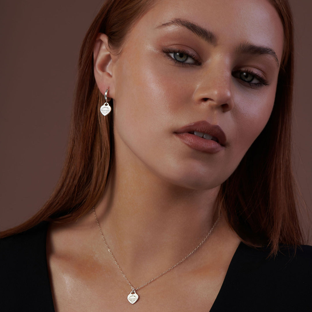 Mini Silver Heart Charm Earrings