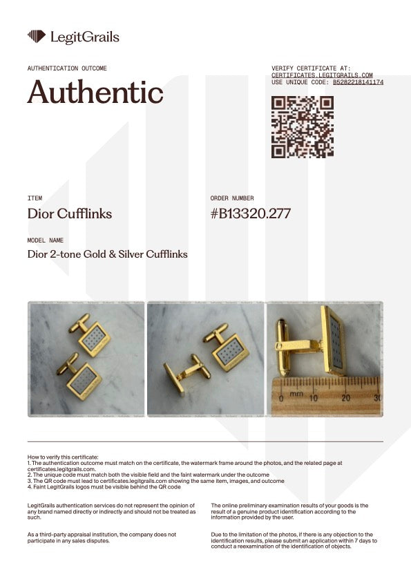 Dotty Gold & Silver Logo Cufflinks